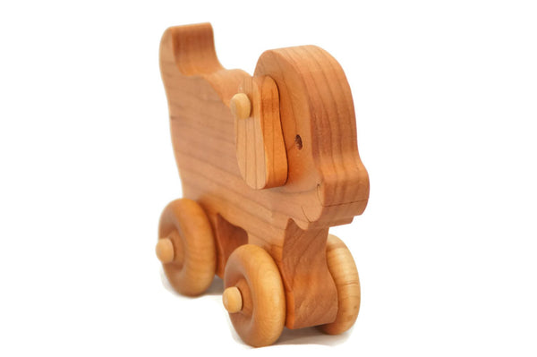Wooden Toy Car - Puppy Dog - Personalized - Handmade Montessori Toy