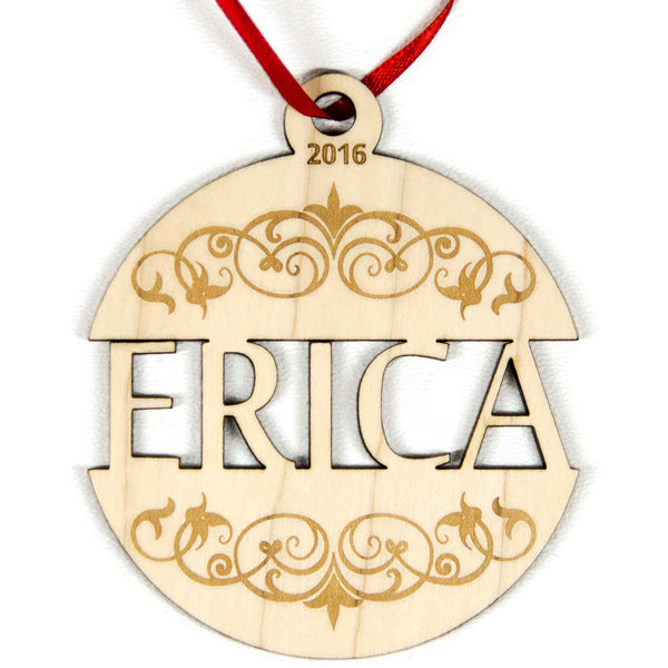 Baby's First Christmas Ornament Personalized Ball Ornament - Little Wooden Wonders