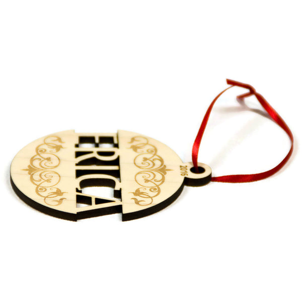 Baby's First Christmas Ornament Personalized Ball Ornament - Little Wooden Wonders