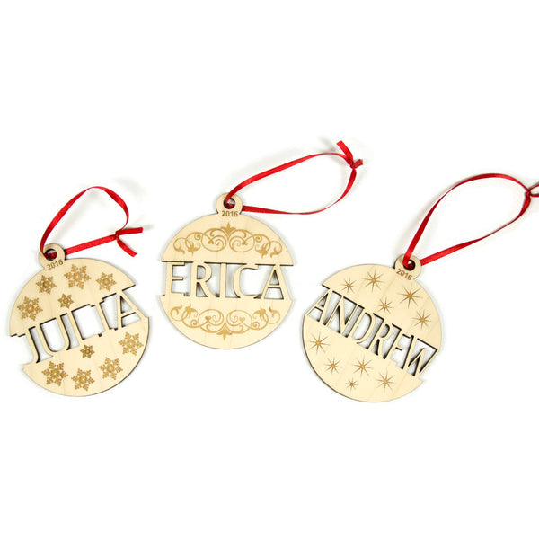 Baby's First Christmas Ornament Personalized Ball Ornament - Little Wooden Wonders