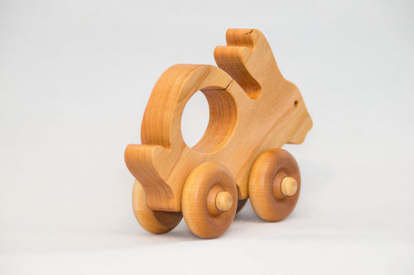 Wooden Toy Bunny Car - Little Wooden Wonders