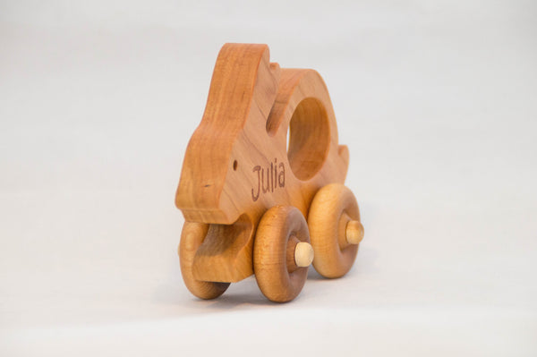 Wooden Toy Bunny Car - Little Wooden Wonders