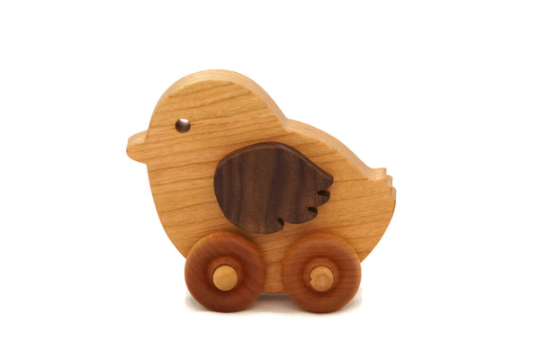 Wooden Toy Car - Chicken - Personalized - Handmade Montessori Toy
