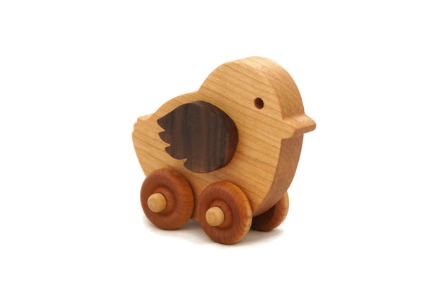 Wooden Toy Car - Chicken - Personalized - Handmade Montessori Toy