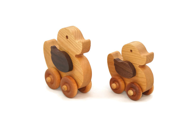 Wooden Toy Car - Duck Set - Personalized - Handmade Montessori Toy