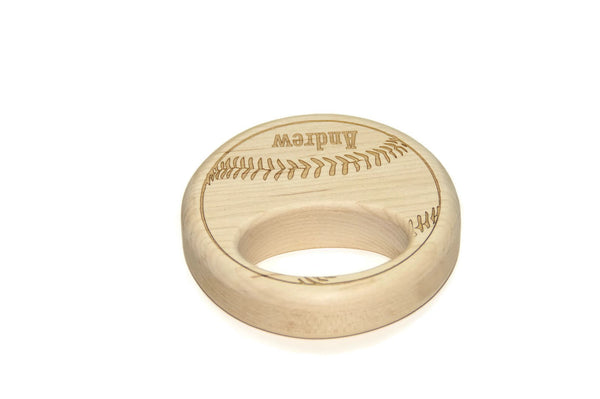Wooden Baseball Baby Rattle - Personalized Wood Baby Rattle