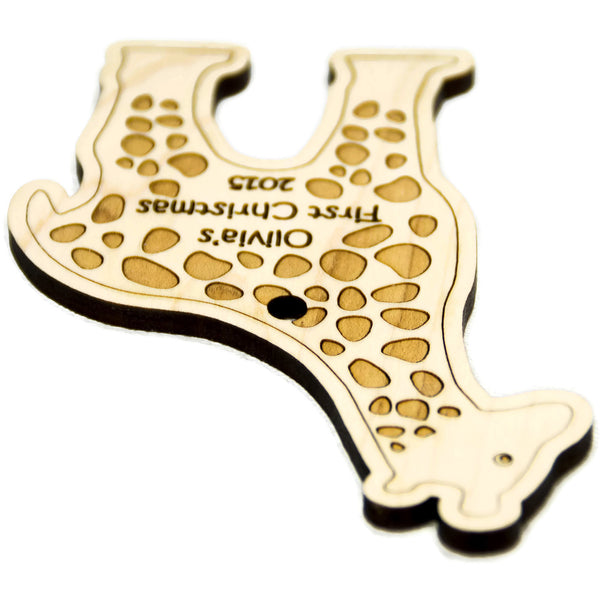 Christmas Ornament Giraffe Christmas Personalized for Babys First Christmas - Little Wooden Wonders