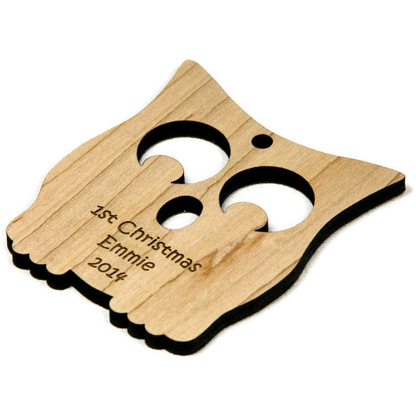 Baby's First Christmas Ornament Wooden Owl - Little Wooden Wonders