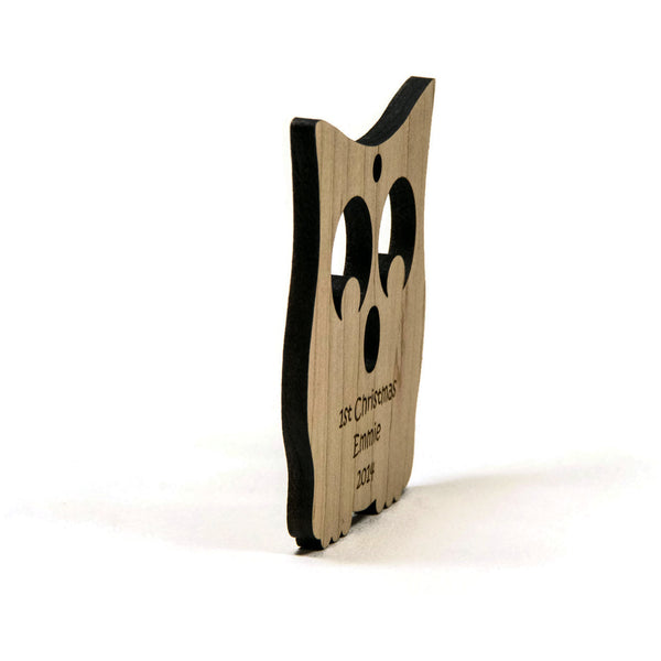 Baby's First Christmas Ornament Wooden Owl - Little Wooden Wonders