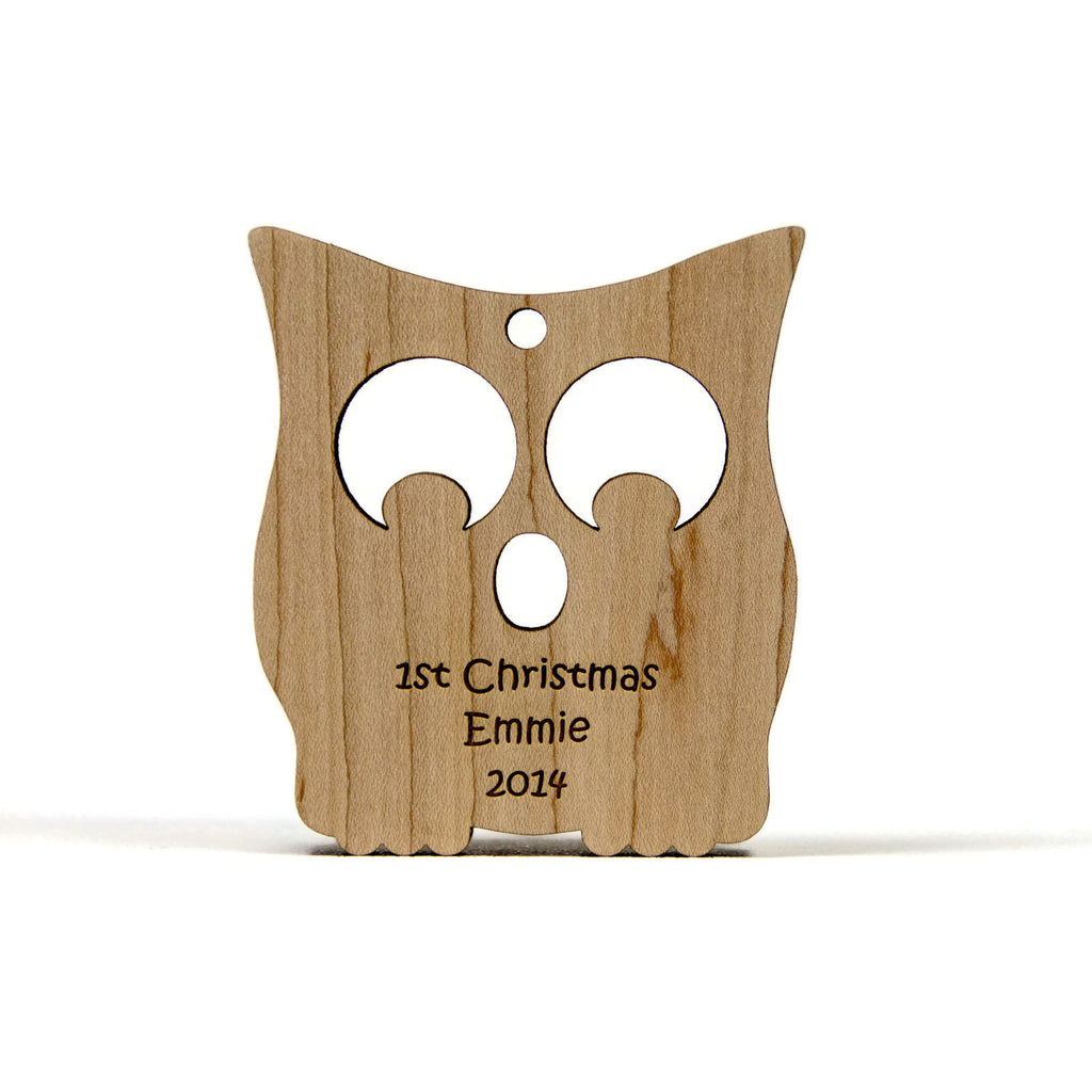 Baby's First Christmas Ornament Wooden Owl - Little Wooden Wonders
