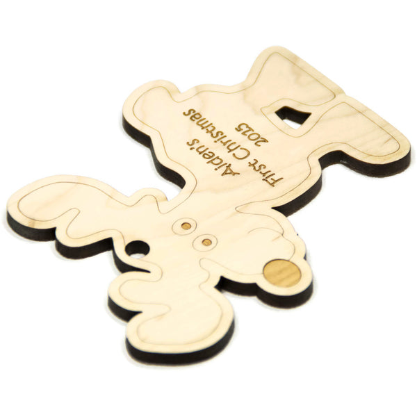 Baby's First Christmas Christmas Ornament Reindeer Christmas Personalized - Little Wooden Wonders