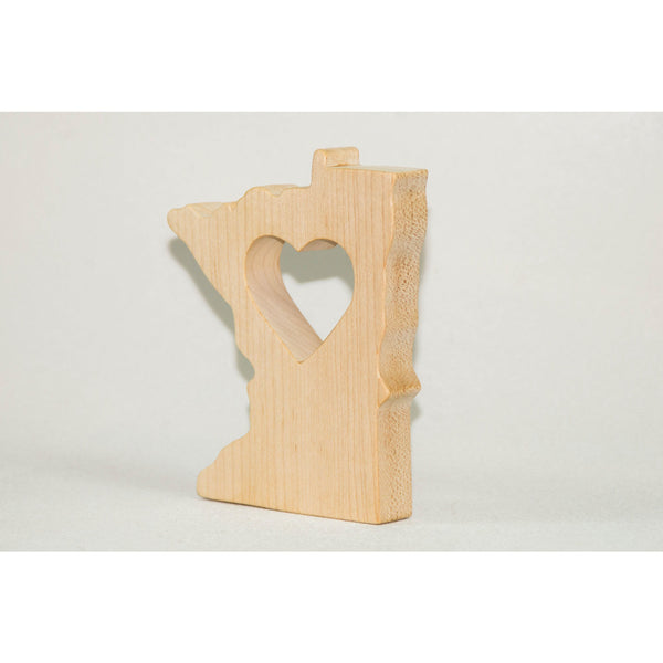 Wooden Baby Teether State of Minnesota Personalized Baby Teething Toy - Little Wooden Wonders