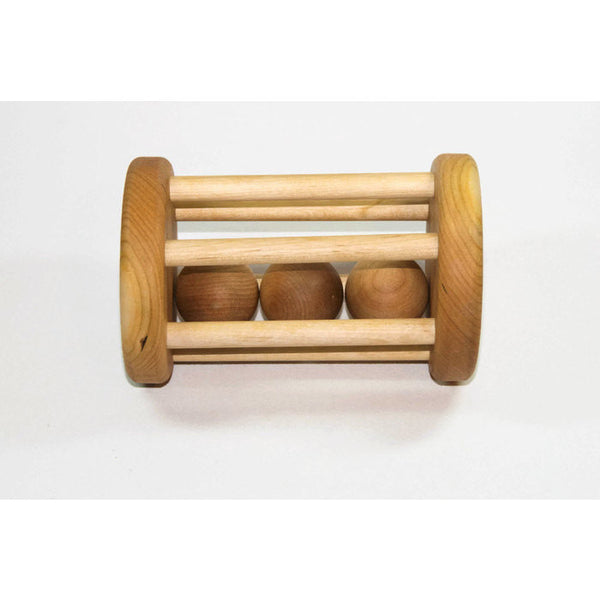 Wooden Rattle, Wood Rattle, Baby Rattle - Personalized Baby Toy Rolling Rattle - Little Wooden Wonders