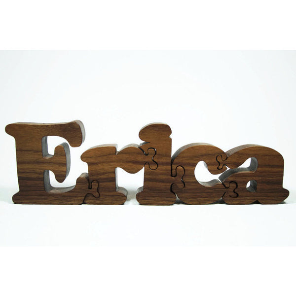 Wooden Name Puzzle Personalized Wood Custom Cut All Natural, Organic, and Eco Friendly - Little Wooden Wonders