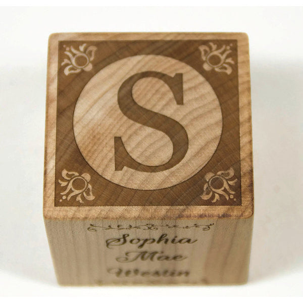 Wooden Baby Block, 2 inch block, Baptism Gift Baby Shower Personalized Nursery Decor - Little Wooden Wonders