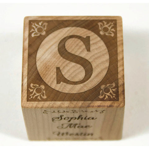 Wooden Baby Block, 2 inch block, Baptism Gift Baby Shower Personalized Nursery Decor - Little Wooden Wonders