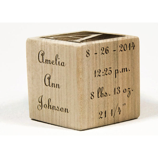 Personalized Wooden Baby Blocks, 2 inch baby block, Baby Shower Gift, Baptism Gift Baby Blocks - Little Wooden Wonders