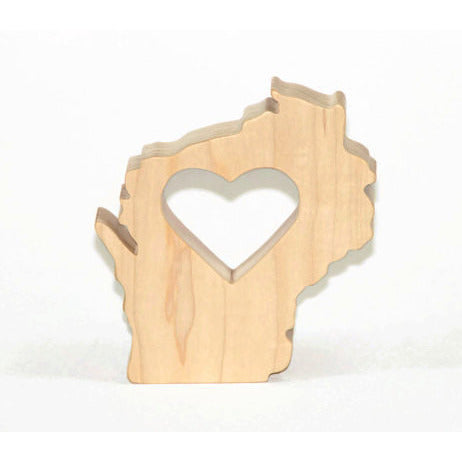 Wooden Baby Teether State of Wisconsin Personalized Baby Teething Toy - Little Wooden Wonders