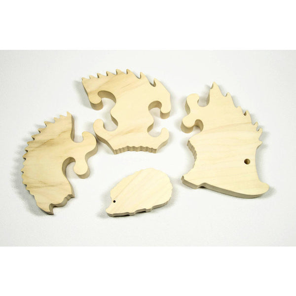 Hedgehog Puzzle Wood Baby Hedgehog Eco Friendly and Green for Toddlers and Children Personalized - Little Wooden Wonders