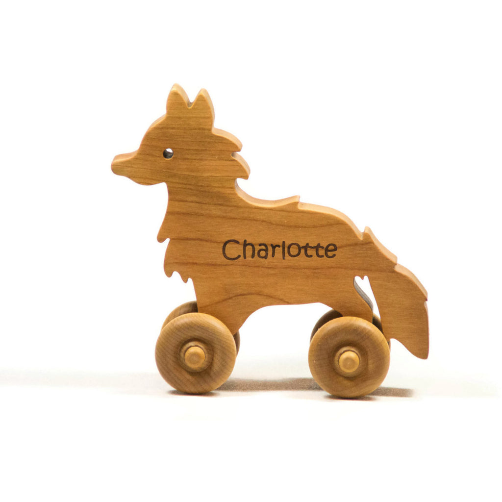 Wooden Toy Car Wooden Car - Fox Car Personalized for Children and Baby - Little Wooden Wonders