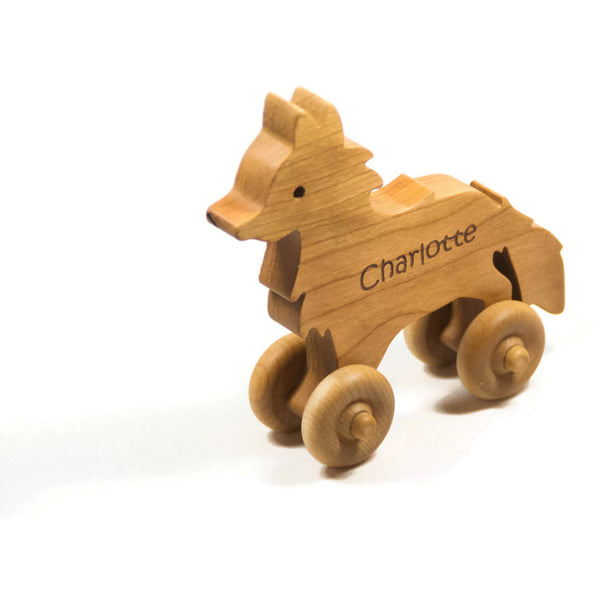 Wooden Toy Car Wooden Car - Fox Car Personalized for Children and Baby - Little Wooden Wonders