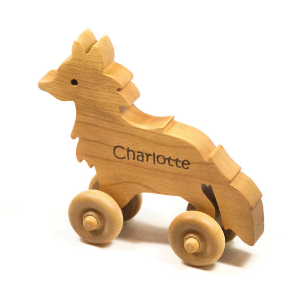 Wooden Toy Car Wooden Car - Fox Car Personalized for Children and Baby - Little Wooden Wonders
