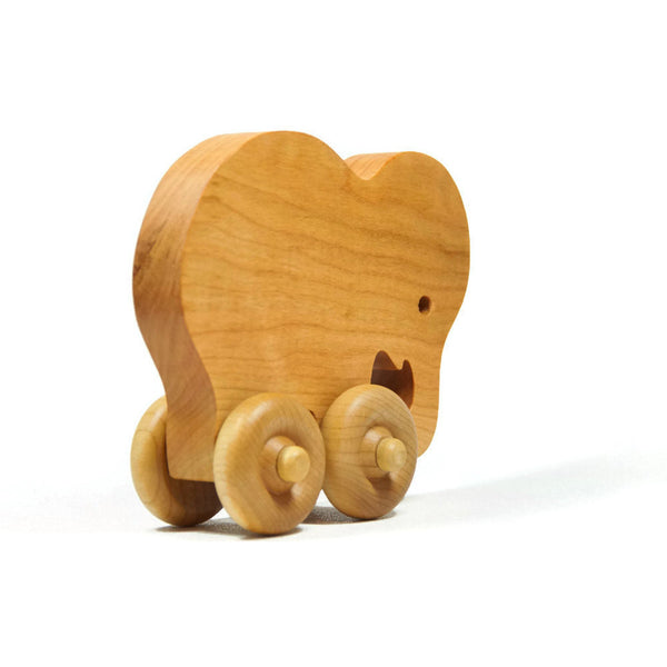 Elephant Car Wood Push Toy - Little Wooden Wonders