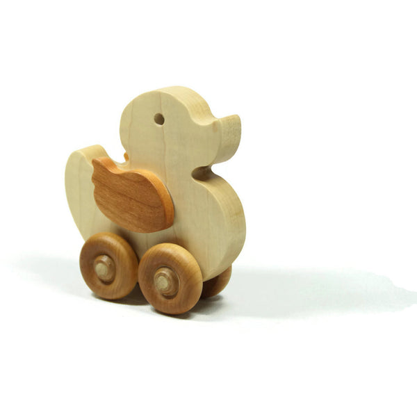 Wooden Car, Duck Toy Car , Wood Duck Toy, Push Wood Car, Personalized Toy Car - Little Wooden Wonders