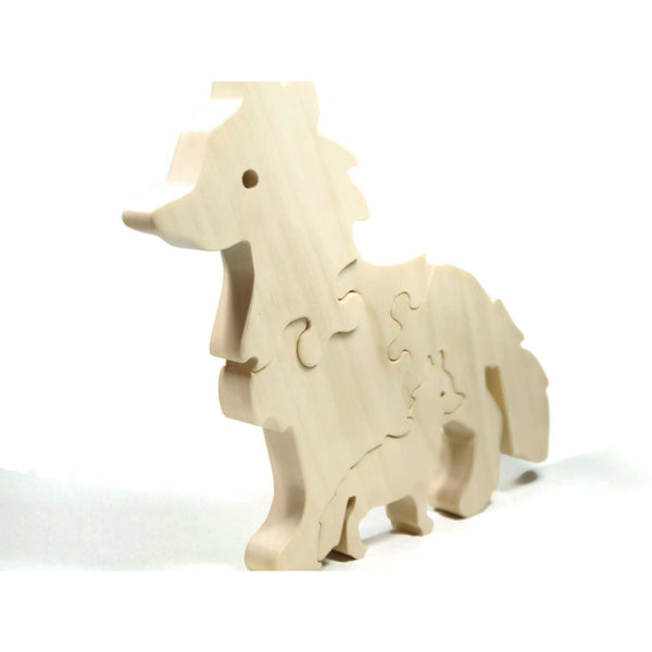 Wooden Animal Puzzle, Fox Puzzle, Waldorf Puzzle, Wood puzzle with Baby Personalized gift for children and toddlers - Little Wooden Wonders