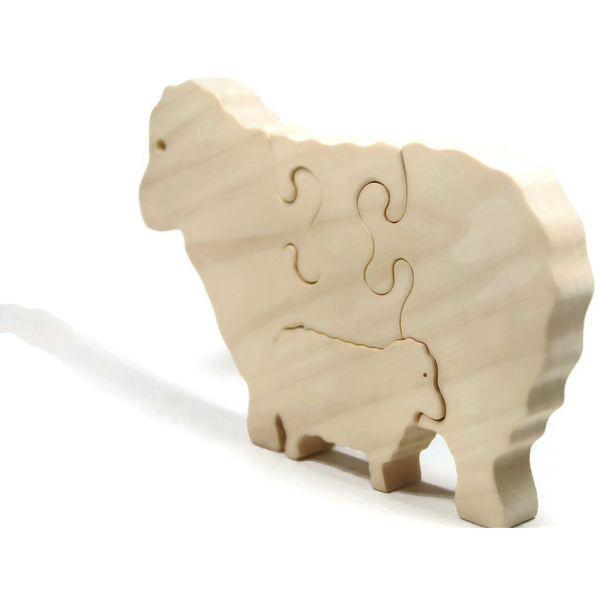 Wooden Puzzle Personalized Children and Toddler Toy Sheep Farm Animal Puzzle - Little Wooden Wonders