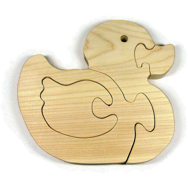 Wooden Duck Puzzle All natural organic wood baby duck - Little Wooden Wonders