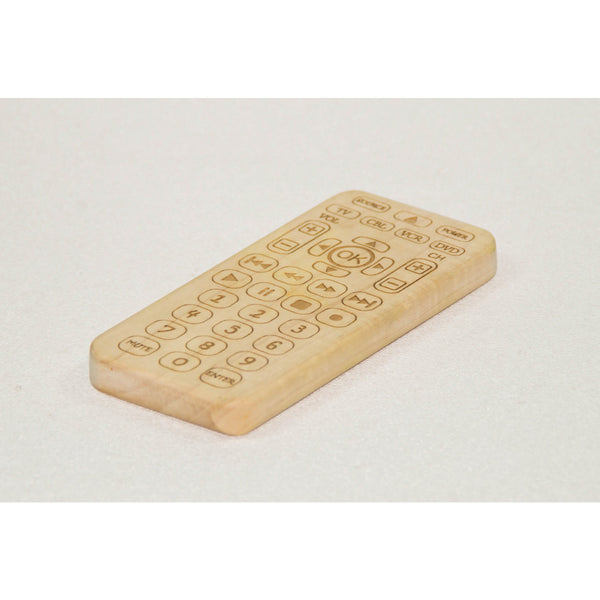 Wooden Baby Teether Remote Control Personalized Baby Toddler Toy - Little Wooden Wonders