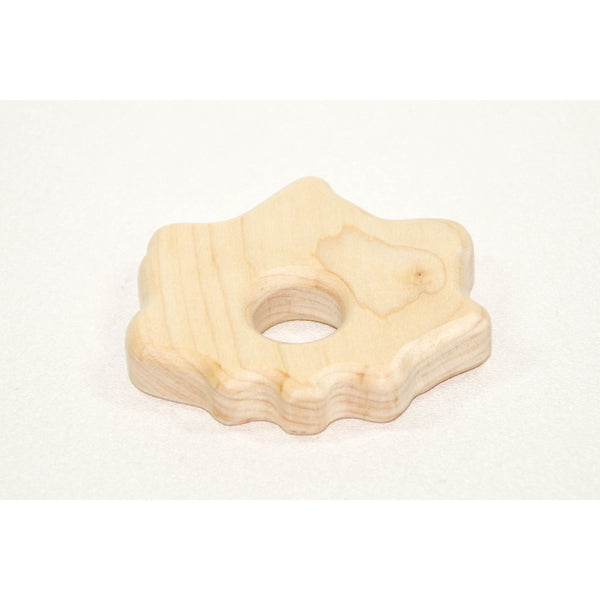 Wooden Baby Teether Maple Leaf Baby Teething Toy - Little Wooden Wonders
