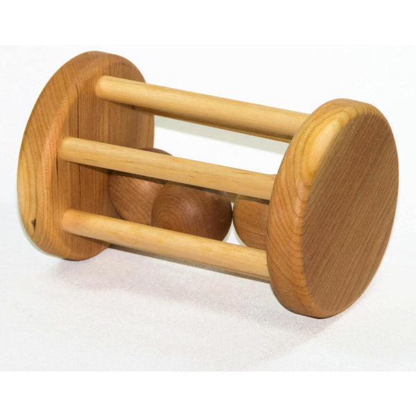 Wooden Rattle, Wood Rattle, Baby Rattle - Personalized Baby Toy Rolling Rattle - Little Wooden Wonders