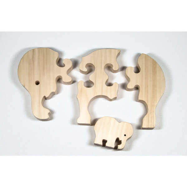 Wooden Animal Puzzle, Elephant Puzzle, Children's Puzzle, Personalized Wooden Puzzle, Children's Toy, Baby Shower Gift, Baptism Gift - Little Wooden Wonders