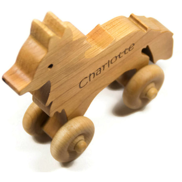 Wooden Toy Car Wooden Car - Fox Car Personalized for Children and Baby - Little Wooden Wonders