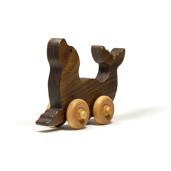 Wooden Toy Car, Wood Car Seal Animal Wooden Toy - Children's Toy, Toddler Toy - Personalized Gift for Children Personalized Gift for Kids - Little Wooden Wonders
