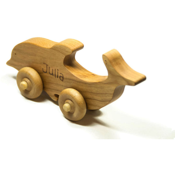 Wooden Toy Car Personalized Dolphin Animal Children Car Toy - Little Wooden Wonders