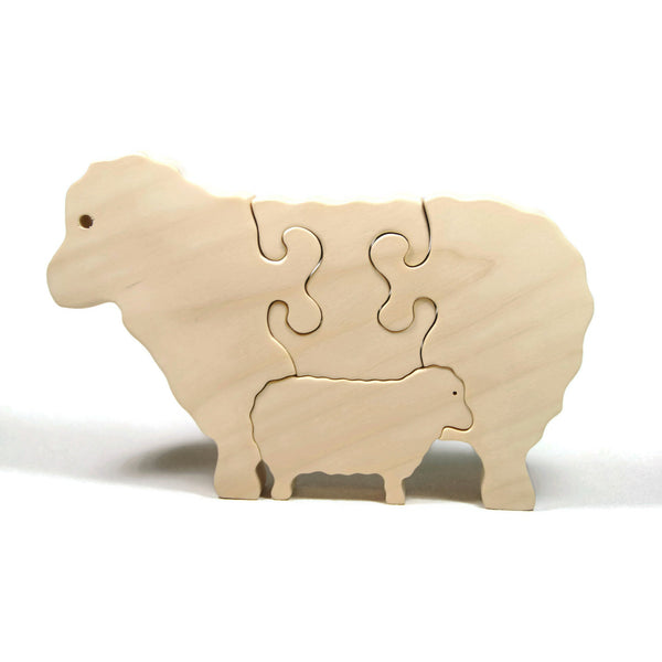 Wooden Puzzle Personalized Children and Toddler Toy Sheep Farm Animal Puzzle - Little Wooden Wonders