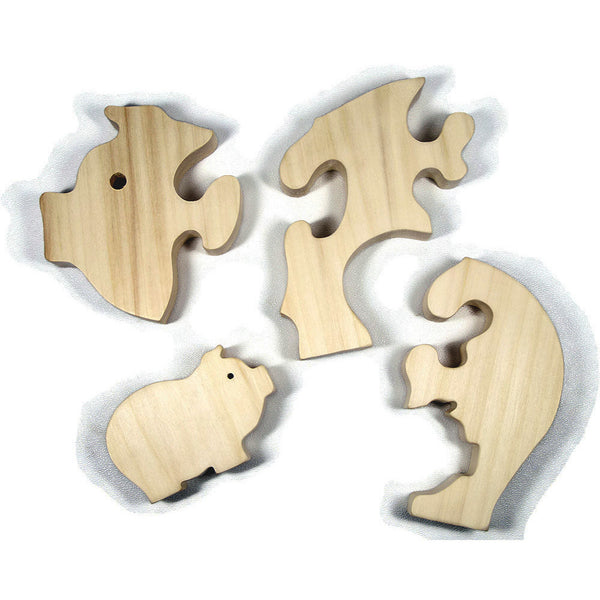 Pig Puzzle Wood Baby Pig Eco Friendly and Green for Toddlers and Children - Little Wooden Wonders