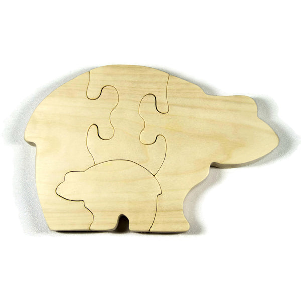 Wood Bear Puzzle Baby Bear Personalized for Kids and Baby - Little Wooden Wonders