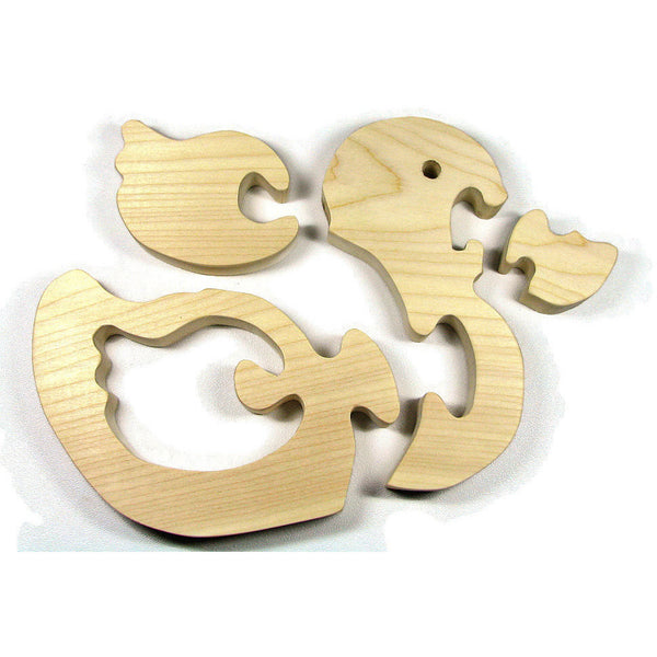 Wooden Duck Puzzle All natural organic wood baby duck - Little Wooden Wonders