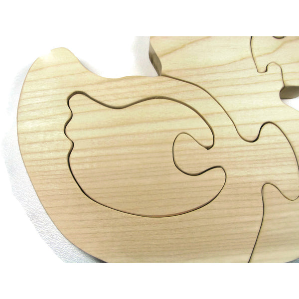 Wooden Duck Puzzle All natural organic wood baby duck - Little Wooden Wonders