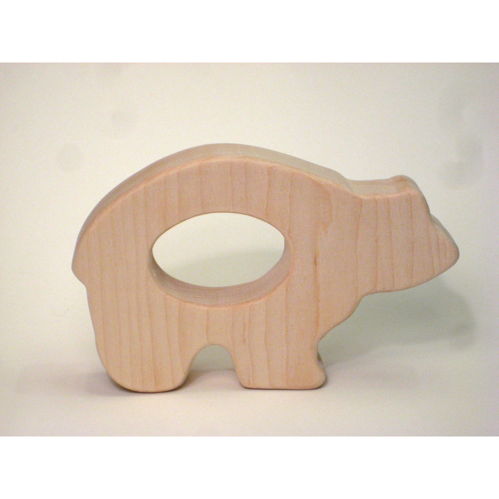 Wooden Teether Baby Toy Bear Teether for Baby and Children - Little Wooden Wonders