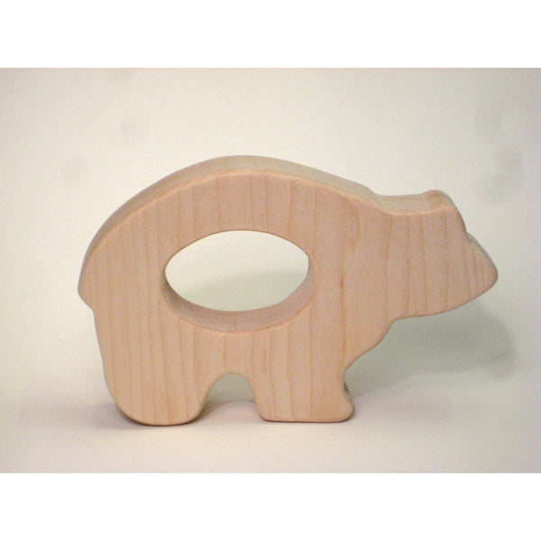 Wooden Teether Baby Toy Bear Teether for Baby and Children - Little Wooden Wonders