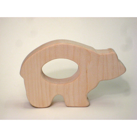Wooden Teether Baby Toy Bear Teether for Baby and Children - Little Wooden Wonders