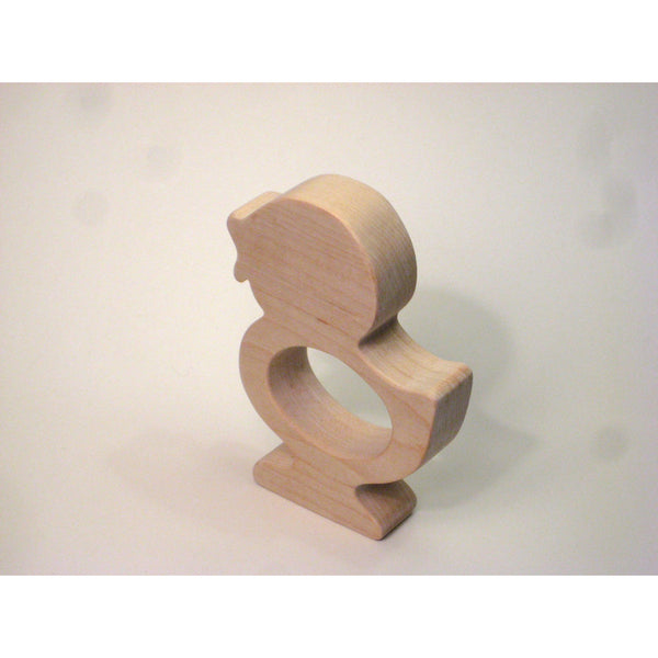Wooden Teether, Chick Teether for Infants and Toddlers - Little Wooden Wonders
