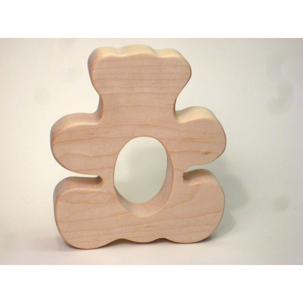 Wooden Teether. Teddy Bear Teether for Infants and Toddlers - Little Wooden Wonders