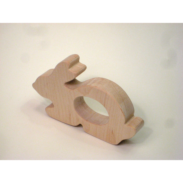 Wooden Teether, Bunny Teether, Natural Maple Wood Teether - Little Wooden Wonders