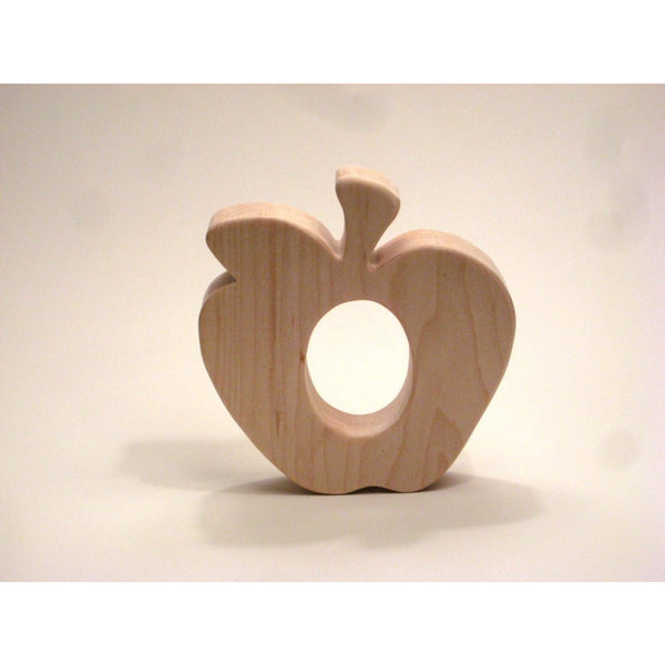 Wooden Teether, Apple Teether for Infants and Toddlers - Little Wooden Wonders